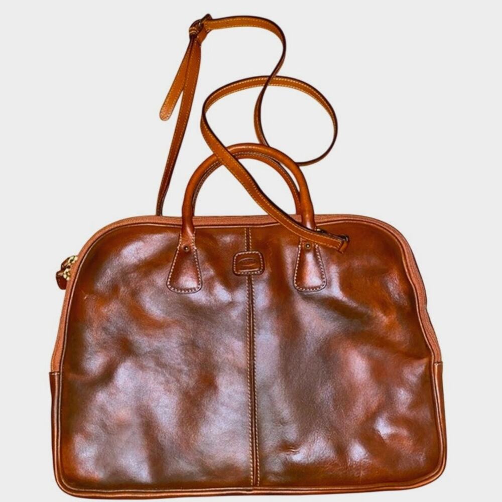 Bric’s Vintage Pelle Tuscan Leather Slim Briefcase in Distressed Cognac